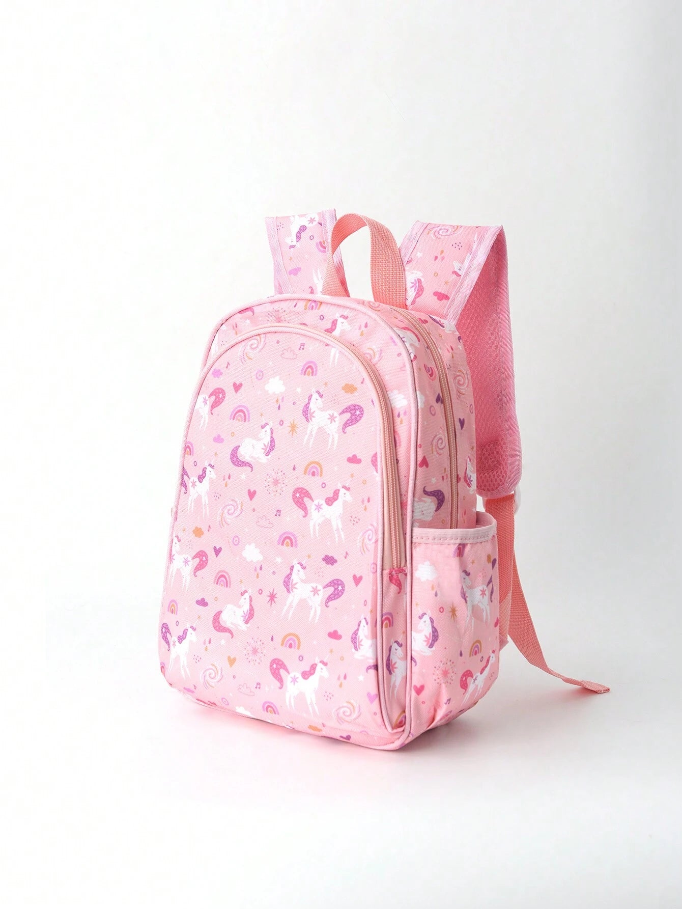 1Pc Girls Unicorn Cartoon Print Zipper Closure Cute Backpack for Back to School Daily Use