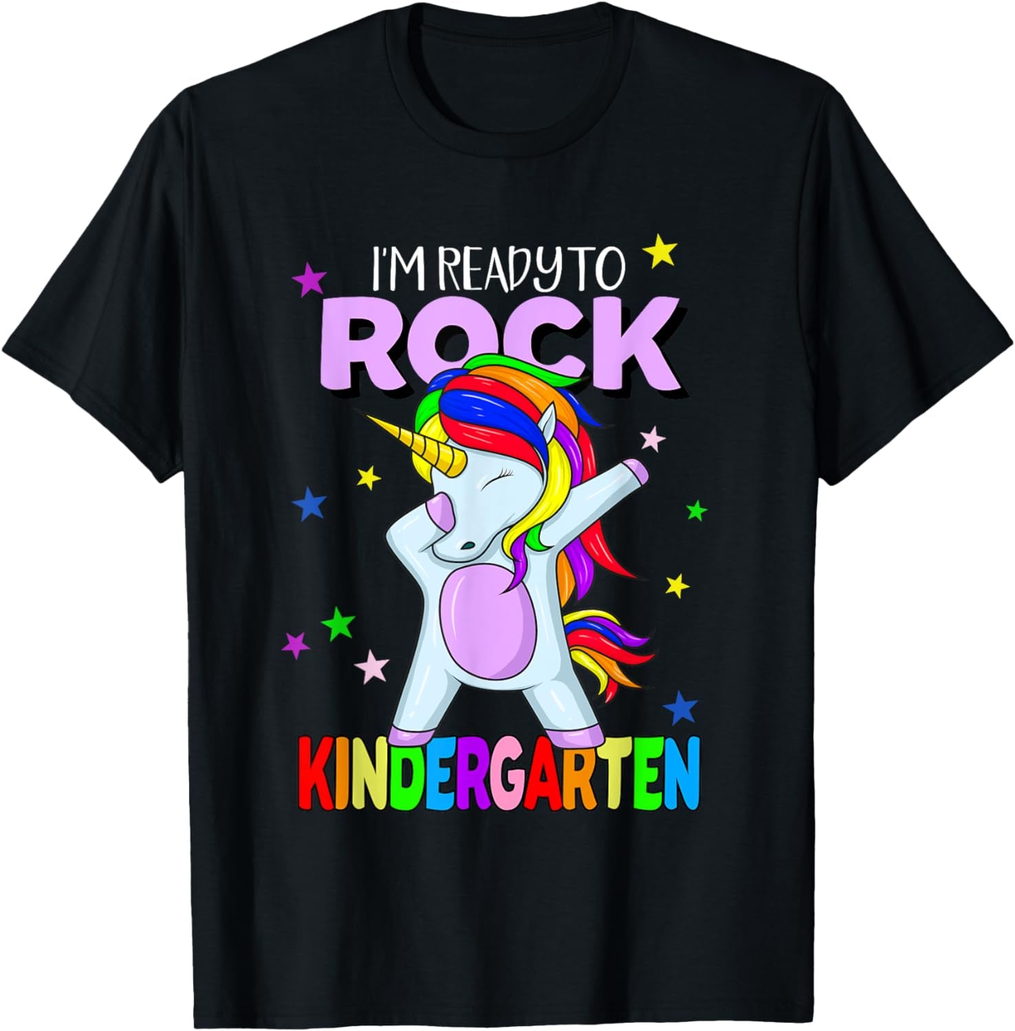 Rock Kindergarten Dabbing Unicorn Girls Back to School T-Shirt