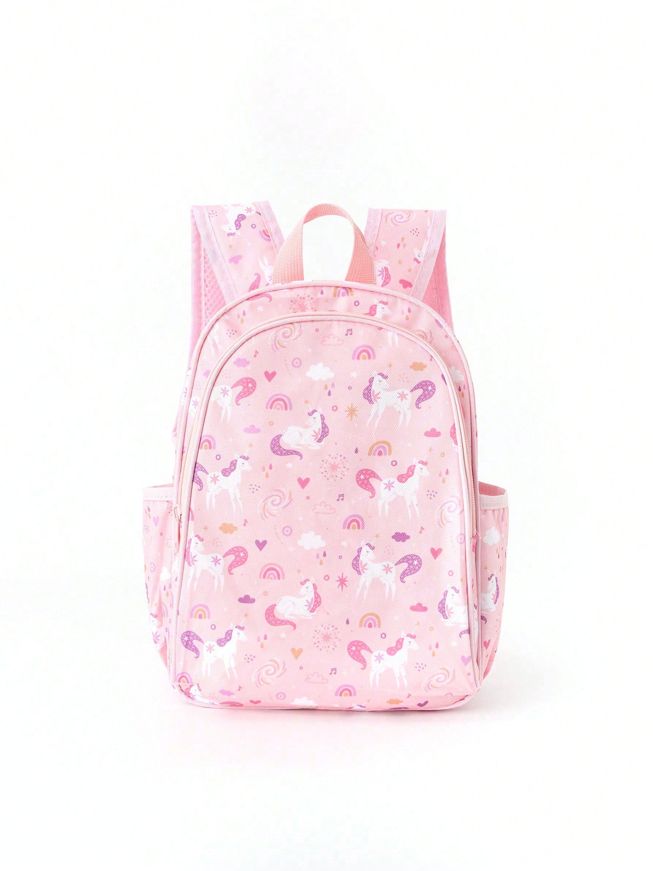 1Pc Girls Unicorn Cartoon Print Zipper Closure Cute Backpack for Back to School Daily Use