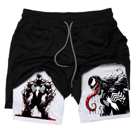 Marvel Spider-Man Venom Gym Shorts Men Fitness