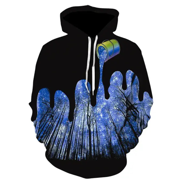 2023 Rainbow Paint Splatter Tie-Dye 3D Hoodie