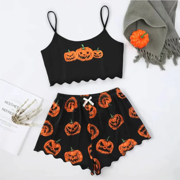 Halloween Women's Cozy Polyester Pajama Set