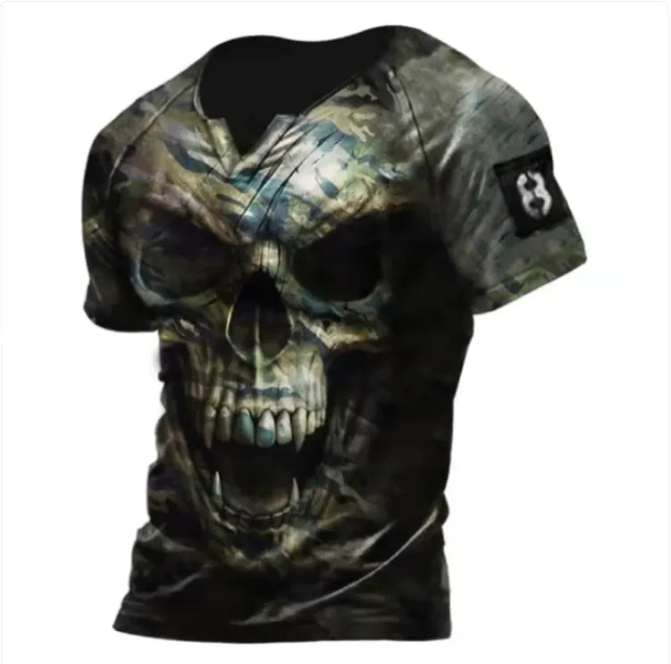 American Style 3D Print Men's Vintage Tee