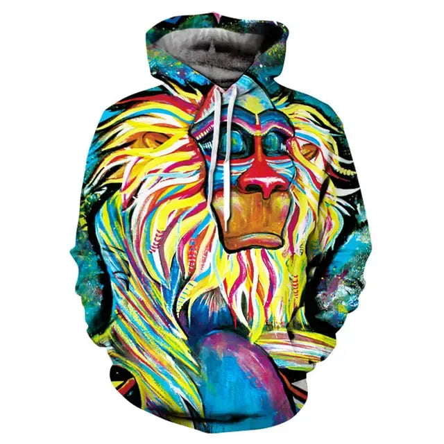 2023 Rainbow Paint Splatter Tie-Dye 3D Hoodie