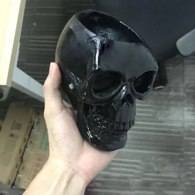 Black Skull Storage Pen Holder