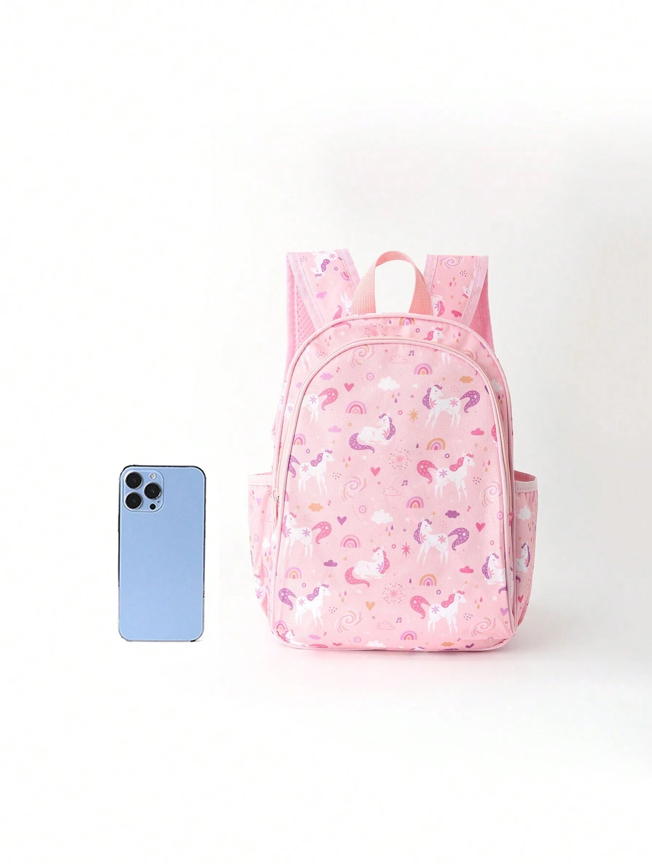 1Pc Girls Unicorn Cartoon Print Zipper Closure Cute Backpack for Back to School Daily Use