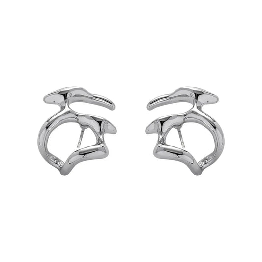 Irregular Liquid Metal Punk Hoop Earrings