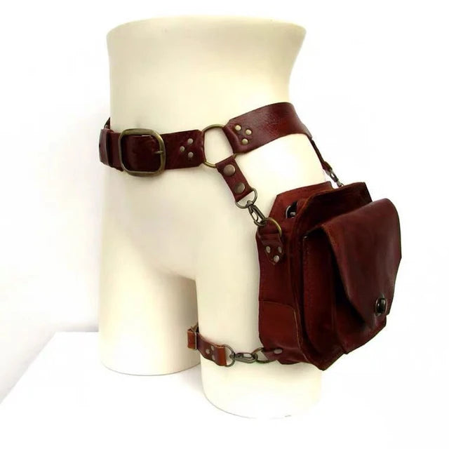 Steampunk Retro PU Waist Bag For Women