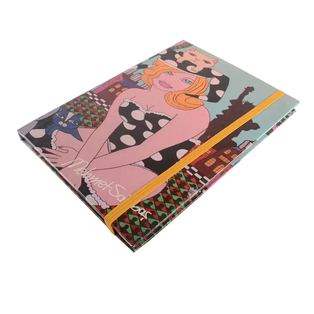 BiggDesign Girl with Cats Notebook 14x20 cm