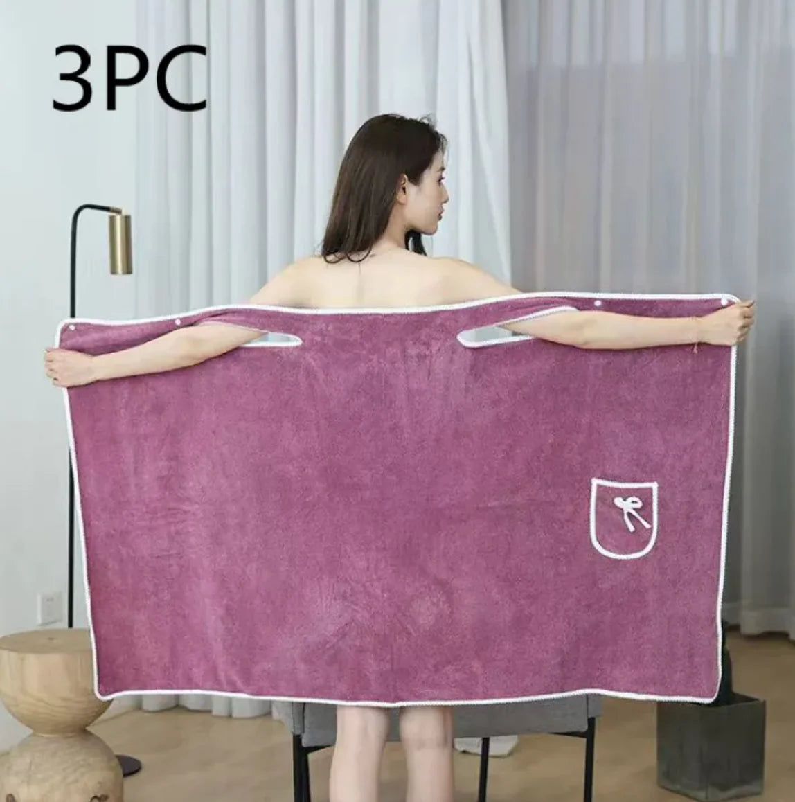 Coral Fleece Cotton Bath Skirt – Soft, Water-Absorbing, and Thickened