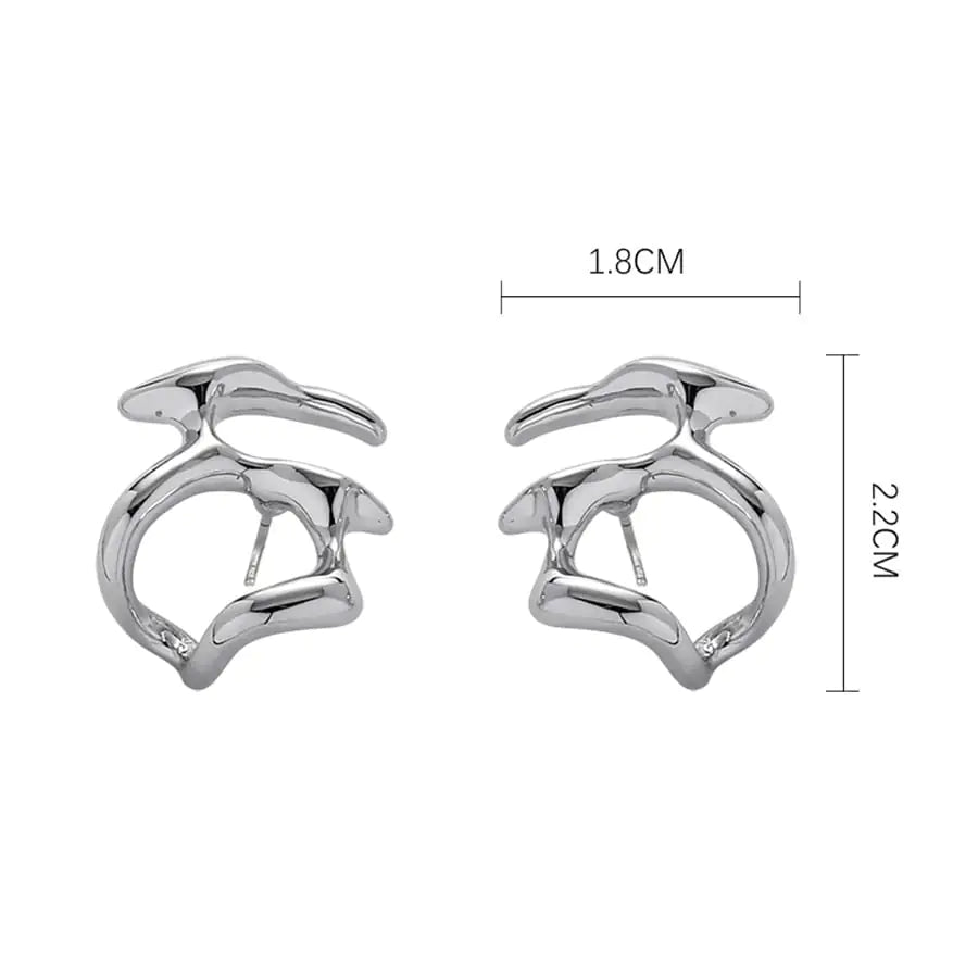 Irregular Liquid Metal Punk Hoop Earrings