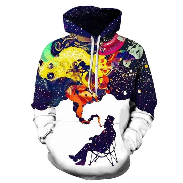 2023 Rainbow Paint Splatter Tie-Dye 3D Hoodie