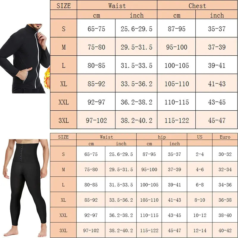 Men's Exercise Waist Corset Shapewear Sauna Suit